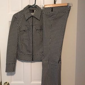 Matching pattern jacket and pants